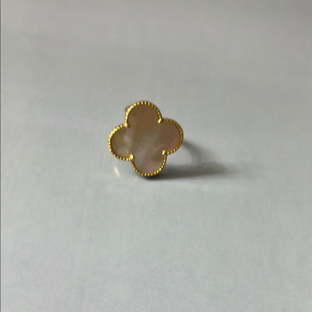 Gold and Cream Clover Ring